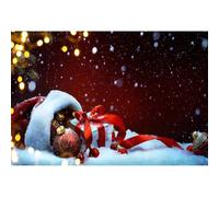 YongFoto 3x2,5m Toile de Fond No? Cadeaux Balles Tombant des Flocons Neige Mur Rouge Abstrait No? Fond D?ors Studio Photo Portrait Enfant Video Fete Mariage Photobooth Photographie Accesorios