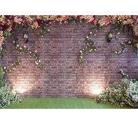 YongFoto 3x2m Vinyle Toile de Fond Dréherber Décoration Ancien Romantique des Roses Mur de Briques de Fleurs Fond Décors Studio Photo Video Fete Photobooth Photographie Props