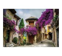 YongFoto 4,5x3m Fond pour Photo Ville européenne Italie Ancien Village Maison en Briques Arbre en Fleurs Allée Arrière-Plan de Photographie Mariage Séance Vacances Adultes Portrait Studio Photo