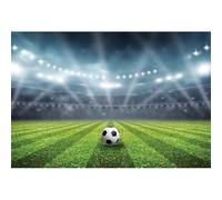 YongFoto 4,5x3m Football Arena Stade Toile de Fond Spotlight Illuminé Terrain de Football Fans de pelouse Stands Photographie Fond Enfants Anniversaire Festival Fête Photo Props Vinyle