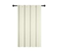 YONGFOTO Beige Semi-Obscurcissant Rideaux Macaron Campagnard Nordique Bohème Couleur Unie Occultation Passe Tringle Habillage de fenêtre pour Salon et Chambre, 107x160cm, 1 Panneau