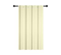 YONGFOTO Crème Semi-Obscurcissant Rideaux Macaron Campagnard Nordique Bohème Couleur Unie Occultation Passe Tringle Habillage de fenêtre pour Salon et Chambre, 107x160cm, 1 Panneau