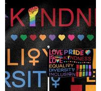 YongFoto Drapeau arc-en-ciel double face en toile de jute de 0,9 x 1,5 m, fierté, amour, inclusion, égalité, paix, gay, LGBT, lesbienne, quatre côtés, cousu, couleurs vives, durable, résistant aux UV