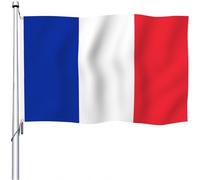 YongFoto Drapeau de la France - 0,8 x 1,2 m - Double face - Couleurs vives - Drapeaux français pour l'extérieur - Décoration de porche - Drapeaux nationaux avec 2 œillets robustes cousus à la machine