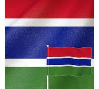 YongFoto Drapeau de la Gambie - 0,8 x 1,2 m - Double face - En toile de jute - Quatre côtés - Coutures vives - Durable - Résistant aux UV - Résistant aux intempéries - Résistant aux UV - Résistant aux