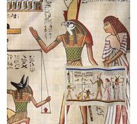 YongFoto Drapeau de la mythologie de l'Égypte - 1,2 x 1,8 m - Double face - Toile de jute hiéroglyphique de l'Égypte ancienne - Peinture d'histoire hiéroglyphique classique cousue à quatre côtés