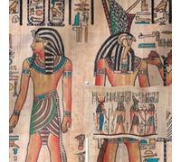 YongFoto Drapeau de la mythologie égyptienne - 0,9 x 1,5 m - Double face - En toile de jute - Égypte ancienne - Sphinx - Écriture Pharaon Hiéroglyphes - Quatre côtés - Couleurs vives - Durable