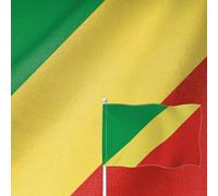 YongFoto Drapeau de la République du Congo - 1,2 x 1,8 m - Double face - En toile de jute - Coutures vives - Durable - Résistant aux UV - Résistant aux intempéries - Pour jardin, chambre à coucher