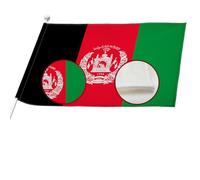 YongFoto Drapeau de l'Afghanistan - 0,9 x 1,5 m - Double face - En toile de jute - Rayures - Couleurs vives - Résistant à la décoloration - Résistant aux intempéries - Pour jardin, extérieur