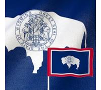 YongFoto Drapeau de l'État du Wyoming - 0,3 x 0,5 m - Double face - En toile de jute - Coutures vives - Couleurs vives - Durable - Résistant aux UV - Résistant aux intempéries - Pour porche, fête