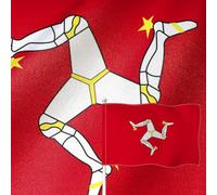 YongFoto Drapeau de l'île de Man - 1,2 x 1,8 m - Double face en toile de jute - Bannière à trois pieds - Couleurs vives - Durable - Résistant aux UV - Résistant aux intempéries - Pour jardin, chambre