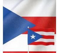 YongFoto Drapeau de Porto Rico - 0,3 x 0,5 m - Double face - En toile de jute - Coutures vives - Couleurs vives - Durable - Résistant aux UV - Résistant aux intempéries - Pour jardin, chambre à