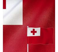 YongFoto Drapeau des Tonga - 1,5 x 2,4 m - Double face - En toile de jute - Quatre côtés - Coutures vives - Durable - Résistant aux UV - Résistant aux intempéries - Résistant aux UV - Résistant aux