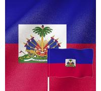 YongFoto Drapeau d'Haïti 1,2 x 1,8 m double face en toile de jute - Bannière nationale haïtienne cousue à quatre côtés - Couleurs vives - Durable - Résistant aux UV - Résistant aux intempéries