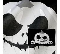 YongFoto Drapeau d'Halloween - 0,9 x 1,5 m - Double face - Lanterne citrouille effrayante souriante - Noir - Coutures vives - Durable - Résistant aux UV - Résistant aux intempéries - Pour jardin, cour