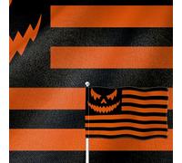 YongFoto Drapeau d'Halloween - 0,9 x 1,5 m - Double face - Toile de jute effrayante - Fantôme souriant - Lanterne citrouille - Bannière à quatre côtés cousue - Couleurs vives - Durable - Résistant aux