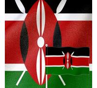 YongFoto Drapeau du Kenya - 1,2 x 1,8 m - Double face - Bannière nationale kenyane - Quatre côtés - Couleurs vives - Durable - Résistant aux UV - Résistant aux intempéries - Résistant aux UV