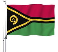YongFoto Drapeau du Vanuatu - 1,2 x 1,8 m - Double face - Drapeau de la République du Vanuatu - Bannière pour célébrations en plein air, maison, jardin, porche, décoration de fête - Drapeaux avec 2