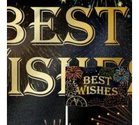 YongFoto Drapeau « Happy New Year » - 0,9 x 1,5 m - Double face - Toile de jute - Meilleurs vœux - Feu d'artifice coloré - Horloge dorée - Compte à rebours - Quatre côtés - Couleurs vives - Résistant