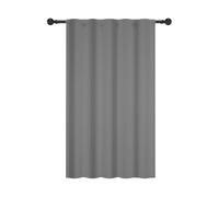 YONGFOTO Gris Semi-Obscurcissant Rideaux Campagnard Nordique Bohème Moderne Couleur Unie Occultation Passe Tringle Habillage de fenêtre pour Salon et Chambre, 107x160cm, 1 Panneau