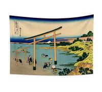 YONGFOTO Tapisserie Murale Japonaise Ukiyo-e Mont Fuji 36 vues Pièce Tenture Baie de Noboto Deco Tenture Murale Poster Japonais Peinture Hokusai Estampes 150x100cm