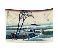 YONGFOTO Tapisserie Murale Japonaise Ukiyo-e Mont Fuji 36 vues Pièce Tenture Ejiri dans la province de Suruga Deco Tenture Murale Poster Japonais Peinture Hokusai Estampes 100x70cm
