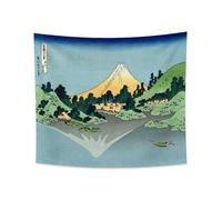 YONGFOTO Tapisserie Murale Japonaise Ukiyo-e Mont Fuji 36 Vues Pièce Tenture Fuji Reflète dans Le lac de la Misaka Passe Tenture Murale Poster Japonais Peinture Hokusai Estampes 150x130cm