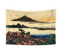 YONGFOTO Tapisserie Murale Japonaise Ukiyo-e Mont Fuji 36 vues Pièce Tenture Isawa dans la province de Kai à l'aube Tenture Murale Poster Japonais Peinture Hokusai Estampes 100x70cm