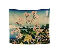 YONGFOTO Tapisserie Murale Japonaise Ukiyo-e Mont Fuji 36 vues Pièce Tenture le Fuji de Gotenyama à Shinagawa sur Tokaido Deco Tenture Murale Poster Japonais Peinture Hokusai Estampes 180x160cm