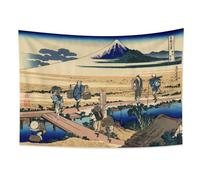YONGFOTO Tapisserie Murale Japonaise Ukiyo-e Mont Fuji 36 vues Pièce Tenture Nakahara dans la province de Sagami Deco Tenture Murale Poster Japonais Peinture Hokusai Estampes 150x100cm