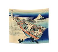 YONGFOTO Tapisserie Murale Japonaise Ukiyo-e Mont Fuji 36 vues Pièce Tenture Ushibori dans la province d'Hitachi Deco Tenture Murale Poster Japonais Peinture Hokusai Estampes 180x160cm