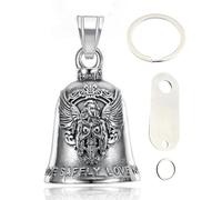 Yonghao Pavilion Sonnette de moto Exorcisme Lucky Riding Bell pour vélo Médaille de Saint Benoît Porte-clés avec matériel d'installation (argenté2)