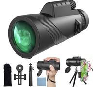 Yongheng 12x50 Télescope Monoculaire, monoculaire Puissant, HD Étanche BAK4 Prisme Lunette monoculaire, avec Clip pour Téléphone Portable pour Observation Oiseaux, Chasse, Randonnée, Concert (Black)