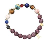 YONGHONGKEJI Bracelet 12 Constellations pour Femmes Bracelets De Poignet Huit Planètes Étoiles Gardiennes Bracelets De Perles En Pierre Naturelle pour Hommes Bracelets Manchettes Élastiques À Ro