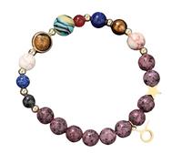 YONGHONGKEJI Bracelet 12 Constellations pour Femmes Bracelets Gardiens Des Huit Planètes Bracelets En Perles De Pierre Naturelle pour Hommes Bracelets Manchettes Élastiques À Roulements À Billes