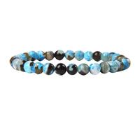 OutFyt Bracelet en Pierre D'Agate De Feu Bleue Naturelle De 6 Mm, 7 Cristaux De Chakra, Perles Extensibles, Bracelets Porte-Bonheur D'Été pour Femmes Et Hommes, Bijoux Cadeau