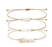YONGHONGKEJI Bracelets Chakra pour Femmes 3 Pièces Bracelets En Cristal Coloré Naturel pour 7 Chakrass Manchettes En Pierres Précieuses Irrégulières En Puces De Cristal pour
