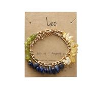 YONGHONGKEJI Bracelets En Pierres 12 Constellations pour Femmes Bracelets En Cristal De Pierres Précieuses Chakra Naturelles Irrégulières Bracelet Manchette En Chaîne Péridot Lapis Lazuli Brace