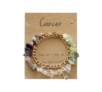 YONGHONGKEJI Bracelets En Pierres 12 Constellations pour Femmes Bracelets En Cristal De Pierres Précieuses Chakra Naturelles Irrégulières Bracelet Manchette En Chaîne Péridot Lapis Lazuli Brace