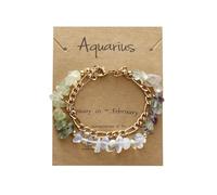 YONGHONGKEJI Bracelets En Pierres 12 Constellations pour Femmes Bracelets En Cristal De Pierres Précieuses Chakra Naturelles Irrégulières Bracelet Manchette En Chaîne Péridot Lapis Lazuli Brace