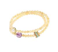 YONGHONGKEJI Bracelets En Pierres Naturelles De Guérison et Cristaux Reiki Bracelets En Pierres Précieuses pour La Protection Des 7 Chakras Citrine Naturelle Améthyste Anneau Porte Bonheur Bracel