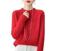 YONGHONGKEJI Pull Femme 100% Laine Mérinos Hiver-Automne Pull Femme À Col Montant et Manches Longues en Maille Nid d'abeille First Line Prêt-À-Porter Pull sans Coutures Hauts