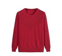 YONGHONGKEJI Pull Femme D'Âge Moyen et Âgé Pull en Tricot Léger pour Femme Âgée Hauts Décontractés Vêtements De Grand Mère Sweat Shirt Doux et Confortable Costume De Vieille Dame