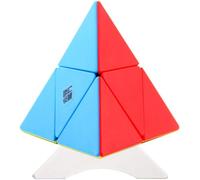 YongJun YJ 2x2 Pyramid Smooth Pyraminx 2x2 Cube Puzzle Pyramid Triangle Quatre Axes Tétraèdre Puzzles Pyraminx avec Un trépied Cube(sans Autocollant)