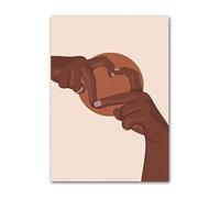 YONGKUIQMK Abstract Black Girl Sisters Woman Wall Art Canvas Painting African American Poster Print Living Room Home Decor(I,40X60cm No Framed)