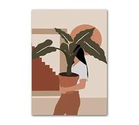 YONGKUIQMK Abstract Black Girl Sisters Woman Wall Art Canvas Painting African American Poster Print Living Room Home Decor(D,50X70cm No Framed)