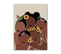 YONGKUIQMK Abstract Black Girl Sisters Woman Wall Art Canvas Painting African American Poster Print Living Room Home Decor(G,30X40cm No Framed)