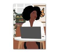 YONGKUIQMK Abstract Black Girl Sisters Woman Wall Art Canvas Painting African American Poster Print Living Room Home Decor(B,50X70cm No Framed)