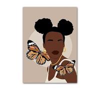 YONGKUIQMK Abstract Black Girl Sisters Woman Wall Art Canvas Painting African American Poster Print Living Room Home Decor(A,30X40cm No Framed)