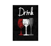 YONGKUIQMK Affiche Manger Aimer Boire, peinture sur toile rétro, fond noir, rouge et blanc, art mural diététique for la maison et la cuisine(B,20x30cm No Frame)